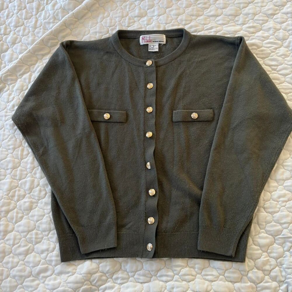 Milano Women's Green Button Down Cardigan